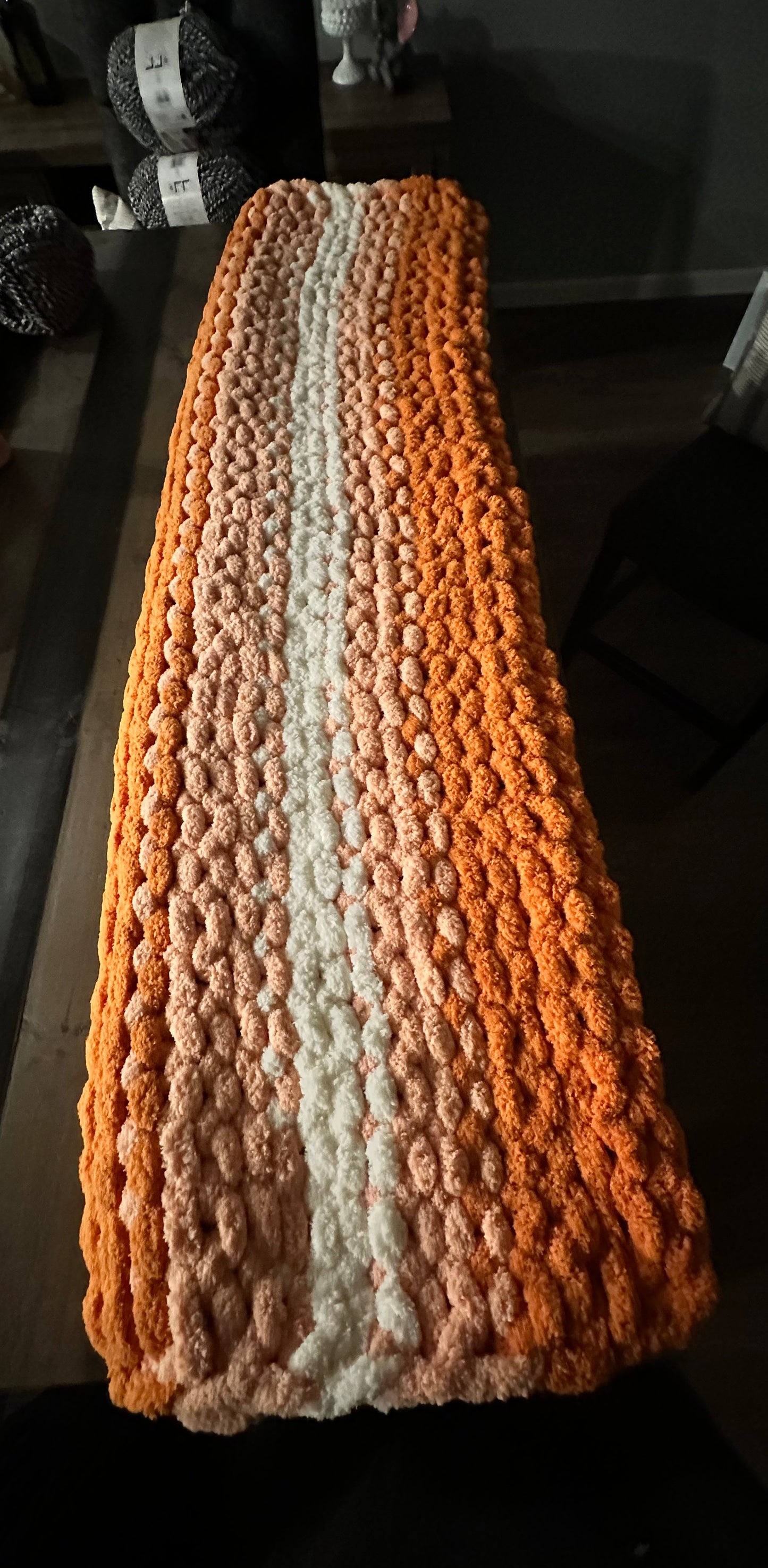 Beautiful Leukemia Hand Knitted Chunky Blanket