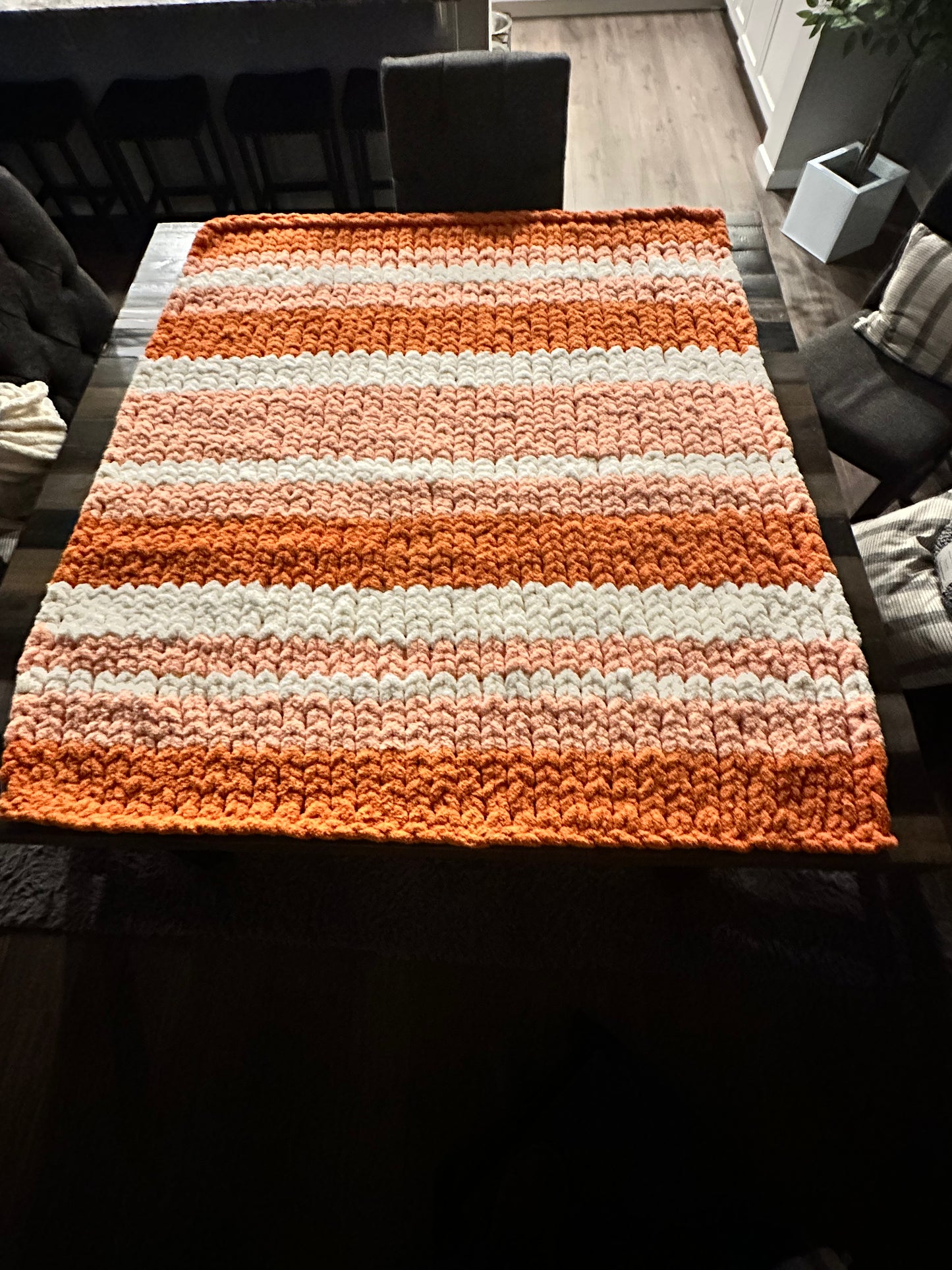 Beautiful Leukemia Hand Knitted Chunky Blanket