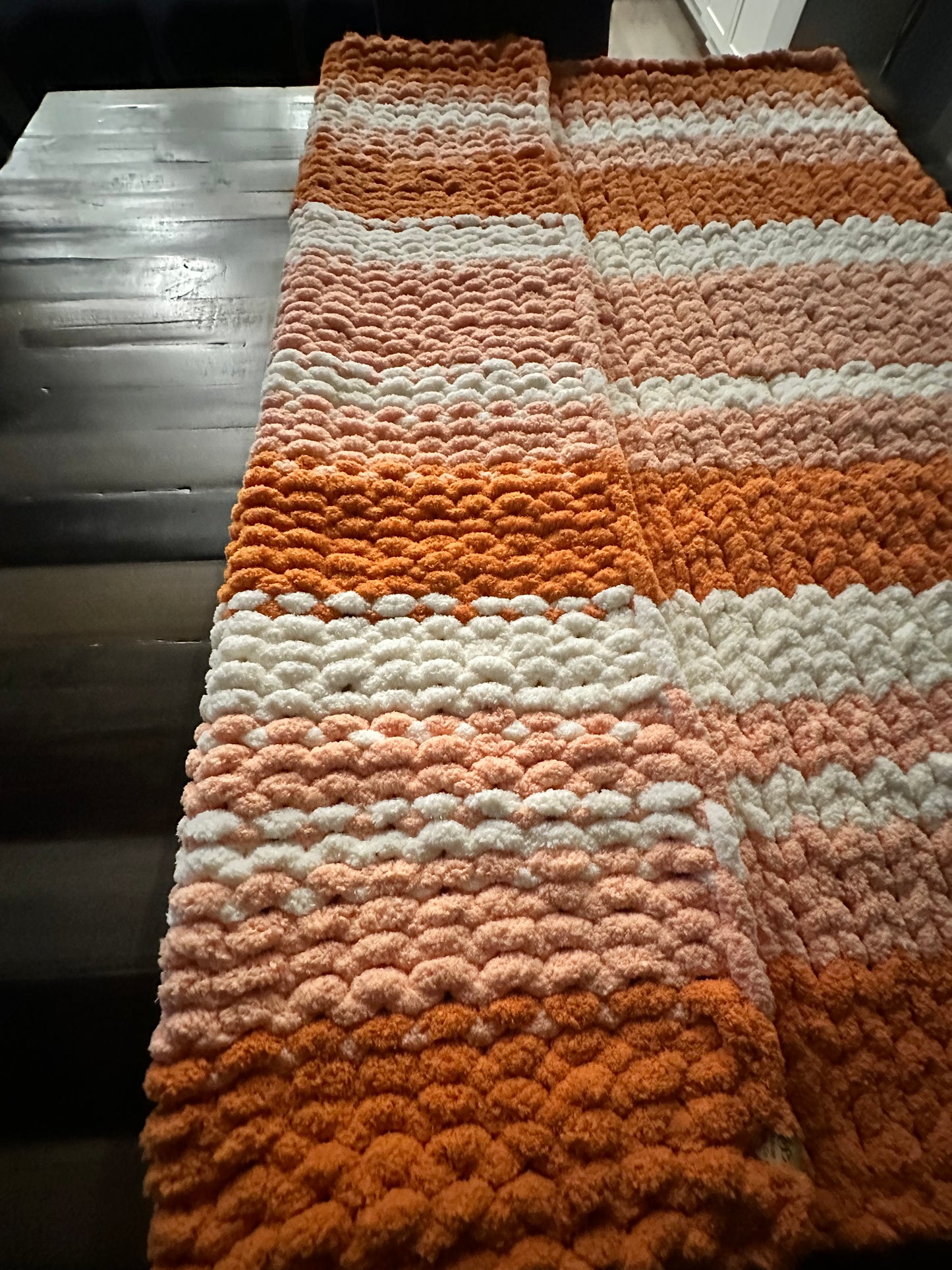 Beautiful Leukemia Hand Knitted Chunky Blanket